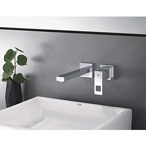 Grohe Eurocube 2 Loch Waschtischarmatur 23447000 chrom, Wandarmatur, Auslauf 231 mm