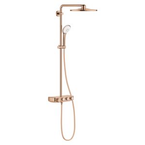 Grohe système de douche 26507DA0 coucher de soleil chaud, avec thermostat AP, bras de douche pivotant de 45 cm