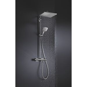 Grohe Rainshower shower system 26649000 chrome, with surface-mounted thermostat, shower arm 45cm pivoting