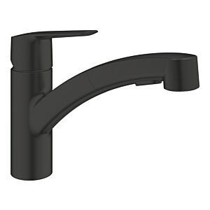 Grohe Start kitchen faucet 303072431 matt black, pull-out dual rinsing spray