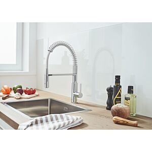 Grohe Get robinet de cuisine 30361000 chromé , avec bec en C et douchette professionnelle