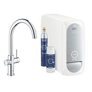 Grohe Blue Home C-spout kitchen mixer 31455001 chrome, Starter Kit