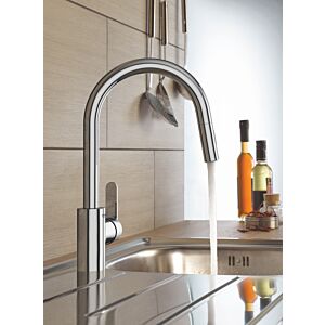 Grohe Get Küchenarmatur 31484001 chrom, mit C-Auslauf und Dual-Spülbrause