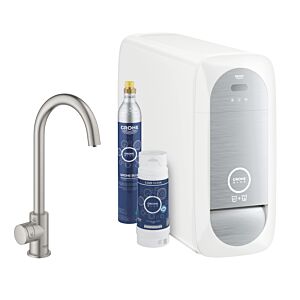 Grohe Blue Home Mono Starter Kit 31498DC1 supersteel, C-Auslauf