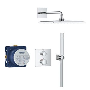 Grohe Precision système de douche thermostatique 34881000 encastré avec Vitalio Rain Mono 310 Cube, chromé
