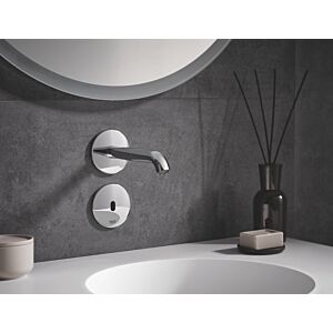 Grohe Essence E Wand Waschtischarmatur 36447000 chrom, Infrarot Wandarmatur, ohne Mischung