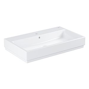 Grohe Cube vasque en céramique 3946900H 80cm, 1 trou robinetterie avec trop-plein, blanc alpin PureGuard