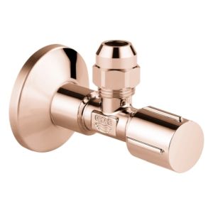 Grohe Eckventil 22037DA0 1/2" x 3/8", Metallgriff, Rosette, Quetschverschraubung 1 cm, warm sunset