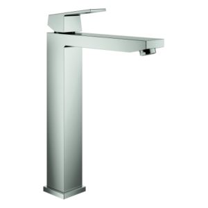 Grohe Eurocube Waschtischarmatur 23406DC0 supersteel, XL-Size, glatter Körper, für freistehende Waschschüsseln