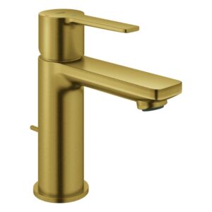 Grohe Lineare Waschtischarmatur 23790GN1 1/2", XS-Size, mit Zugstangen-Ablaufgarnitur, Mittelstellung kalt, cool sunrise gebürstet