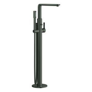 Grohe Lineare single lever bath mixer 23792AL1 brushed hard graphite, with shower set, projection 27.1 cm