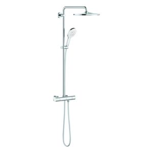Grohe Rainshower système de douche 26647LS0 blanc de lune, avec thermostat AP, le bras de douche est orientable 45cm