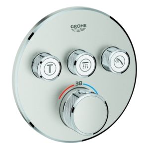 Grohe Smartcontrol trim set 29121DC0 supersteel, round, concealed thermostat, 3 shut-off valves