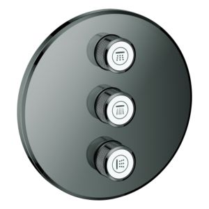 Grohe Grohtherm Smartcontrol Fertigmontageset 29122A00 hard graphite, rund, UP-Ventil 3-fach