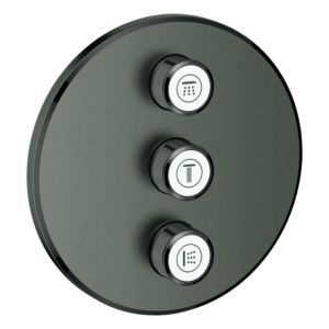 Grohe Grohtherm Smartcontrol trim set 29122AL0 brushed hard graphite, round, 3-way concealed valve