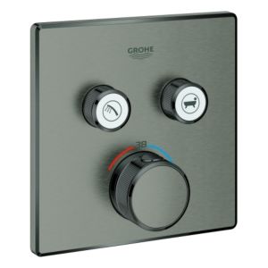Grohe Grohtherm Smartcontrol trim set 29124AL0 brushed hard graphite, square, concealed thermostat, 2 shut-off valves
