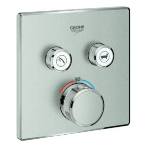Grohe Smartcontrol trim set 29124DC0 supersteel, square, concealed thermostat, 2 shut-off valves
