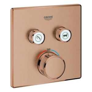 Grohe Smartcontrol trim set 29124DL0 warm sunset brushed, square, concealed thermostat, 2 shut-off valves