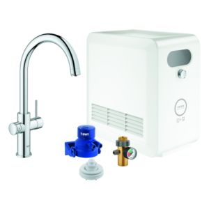 Grohe Blue Professional single-lever sink mixer 31323002 chrome, starter kit, C-spout, Bluetooth / WIFI