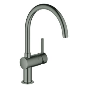 Grohe Minta Spültisch-Einhebelmischer 32917AL0 hard graphite gebürstet, schwenkbarer Rohrauslauf, C-Auslauf