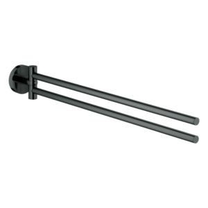 Grohe Essentials towel rail 40371A01 2-armed, swiveling, 43.9cm, hard graphite