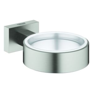 Grohe Essentials Cube Halter 40508DC1 supersteel, für Glas, Seifenspender/-schale