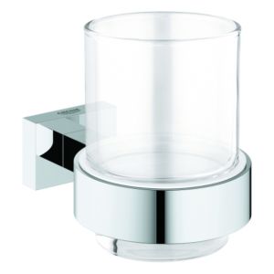 Grohe Essentials Cube Glashalter 40755001 chrom, Glas mit Halter