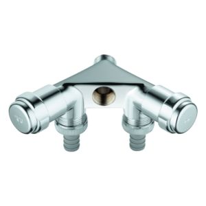 Grohe WAS-Doppelventil "Einfach" 41020000 DN15, mit Rückflussverhinderer, chrom