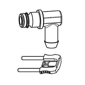 Grünbeck elbow fitting with locking bracket 128030e