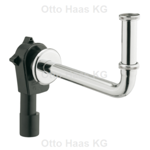 Siphon de montage mural peu encombrant HAAS Oha 3000 DN 40/50, 1 1/4&quot;, polyéthylène, noir