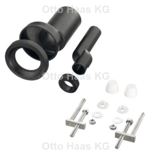 Kit de raccordement WC mural HAAS PE 3282 DN 90/110, 180 mm, étagé, soudable, noir