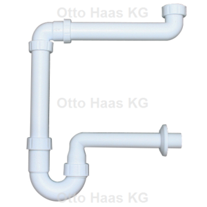 HAAS space-saving siphon 4832 DN 32, 1 1/4 or 1 1/2&quot;, polypropylene, white