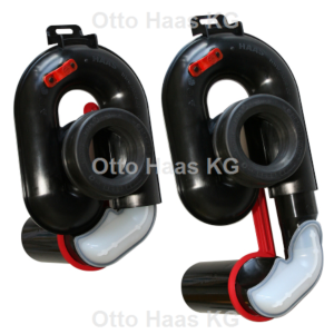 HAAS Urinal-Absaugsiphon 6000 DN 50, höhenverstellbar um 65mm, waagerecht, schwarz