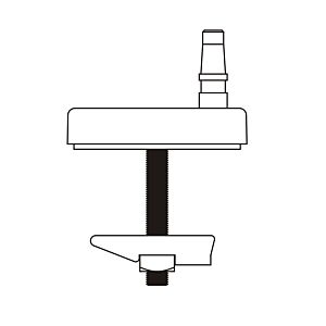 Fixation Pagette enfichable 793100200 en acier inoxydable, vue de dessus pour fixation intégrée