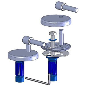 Haro Scharnier 407545 T6202H, Edelstahl, Drehpunkthöhe 24mm, TakeOff BVO-Spreizdübel