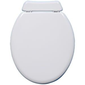 Abattant de toilette universel Haro 7200002 noir, avec couvercle, charnière et panneau arrière en acier inoxydable