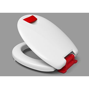 Haro WC siège 524650 charnière Inox , SolidFix, non réglable, poignées rouges