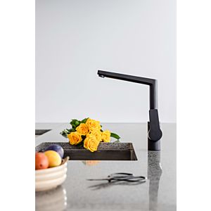 Hansa Hansatwist basin mixer 0955220333 lever on the side, without waste set, projection 130mm, matt black