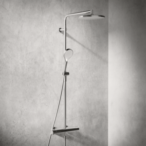 Système de douche Hansa HANSAVIVA 65159201 douche à effet pluie, thermostat, montage mural, chromé