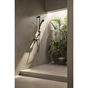 Système de douche Hansa HANSAPRISMA 4813042133 avec thermostat, montage mural, 770 mm, noir mat