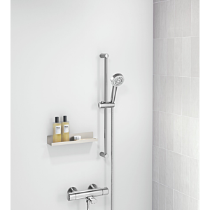 Hansa HANSABASIC Bath/Shower Thermostat 55162131 Surface Mounted, 3-Spray, Diverter with Shut-off Valve, Chrome