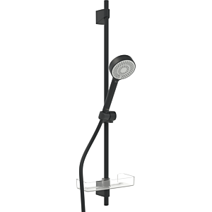 Hansa Hansabasicjet 4467013333 920 mm, douchette à trois jets, porte-savon, noir mat, d = 18mm