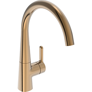 Robinet de cuisine Hansa HANSADESIGNO Style 5101228381, levier latéral pivotant, saillie de 219 mm, bronze brossé