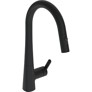 Hansa HANSADESIGNO Style Küchenarmatur 5136228333 seitenbedient, 2-strahlig, Ausladung 231mm, matt-schwarz