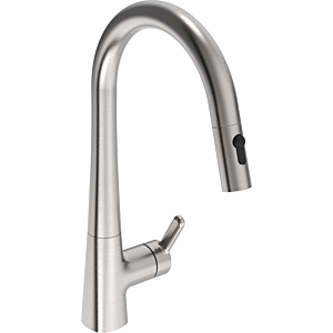 Hansa HANSADESIGNO Style Küchenarmatur 5136228380 seitenbedient, 2-strahlig, Ausladung 231mm, Stahl gebürstet