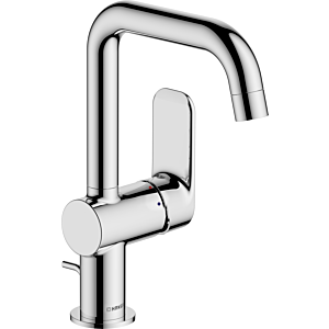Robinet de lavabo Hansa HANSABASIC 55552243, bonde métallique, pivotant à 120°, levier latéral, saillie de 150 mm, chromé