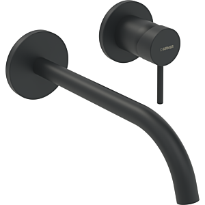 Hansa match0 5795217133 saillie 300 mm, Ø 19 mm, noir mat, mitigeur de lavabo mural