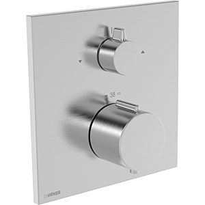 Hansa HANSAEASYTHERM 8114 Thermostat 8114926280 Fertigmontageset, eckig Stahl gebürstet