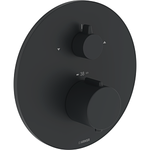 Hansa HANSAEASYTHERM 8862 Thermostat 8862924533 Installation Set, Installation Set for Two Outlets, Round, Matte Black