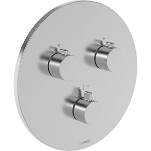 Hansa HANSAEASYMIX 8872 Fertigmontageset 8872905280 EasyMix, Fertigset für zwei Abgänge, rund Stahl gebürstet